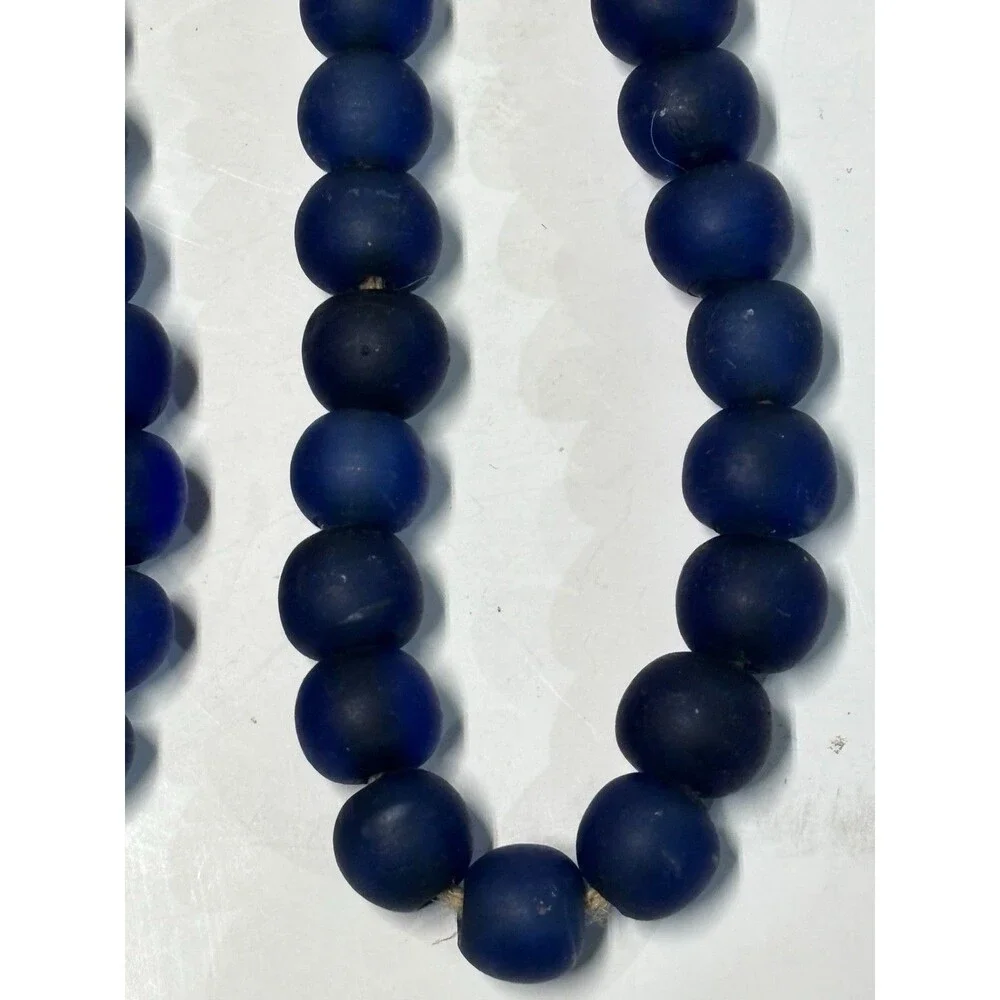 Pottery Barn Blue Wooden Bead Garland Set of 2 Farmhouse Coastal Decor 12
